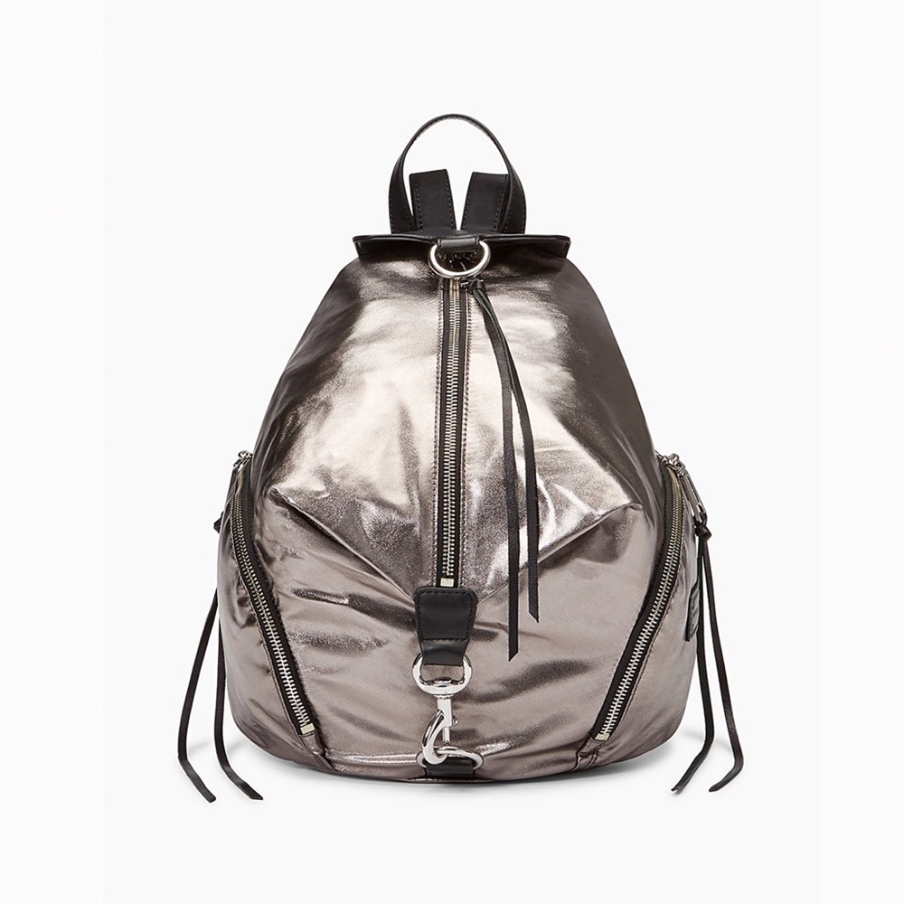 Rebecca Minkoff / Julian Nylon Backpack Metallic in Silver size large